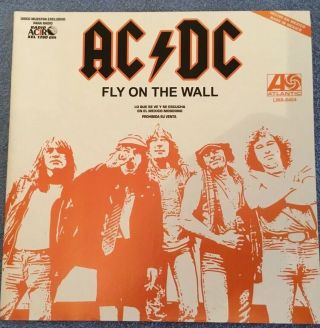 Ac/dc Angus Rarest Lp Mexico Radio Only Promo Fly On The Wall Lp Rare Acdc Album