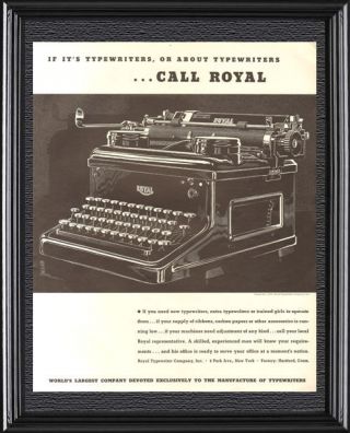 VTG 1930 ' s ROYAL Typewriter Business Office Machine TYPING Secretary Writing Ad 2