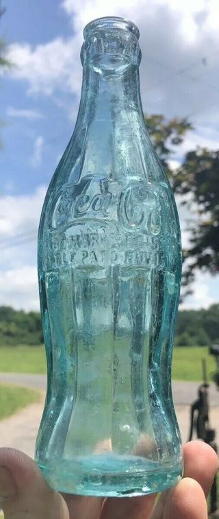 Very Early Ice Blue 1915 Coca Cola Hobbleskirt Bottle Rare Crude