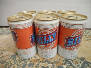 6 Pack Of Vintage Billy Beer Cans;.  Do Not Drink