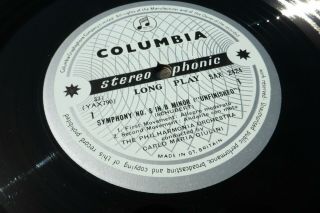 Schubert Unfinished Symphony Giulini Columbia Stereo B/S SAX 2424 Rare UK ED1 LP 2