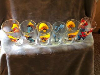 Looney Tunes 1973 Warner Bros Pepsi Collectors Glasses - Set Of 6 - Rare