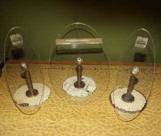 3 Vintage Acrylic Lucite Metal Shoe Store Display Stands Adjustable Mid Century