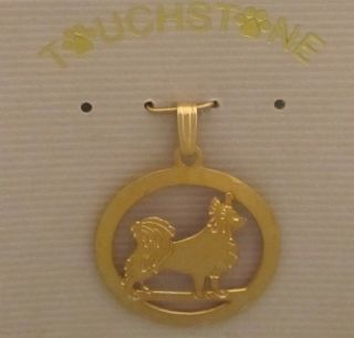 Chihuahua Jewelrly Long Coat Gold Pendant By Touchstone Dog Designs