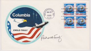 Signed Commander Richard Truly Fdc Autographed First Day Cover Columbia