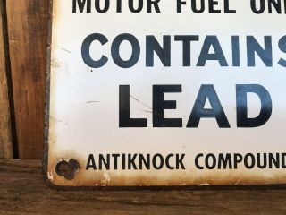 Rare 2 - Sided “Contains Lead” Porcelain Sign Vintage 2 - Sided Porcelain Sign 6