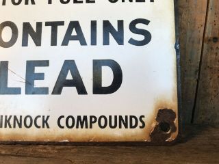 Rare 2 - Sided “Contains Lead” Porcelain Sign Vintage 2 - Sided Porcelain Sign 7