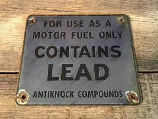 Rare 2 - Sided “Contains Lead” Porcelain Sign Vintage 2 - Sided Porcelain Sign 8