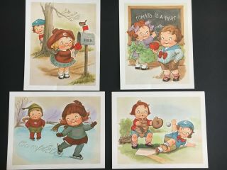 Vintage Campbells Soup Kids Four Seasons Prints Poster Set Of 4 8x10