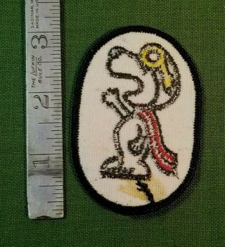 RARE Snoopy Red Baron Flying Ace Oval Embroidered Aviation Patch Beagle Dog 2