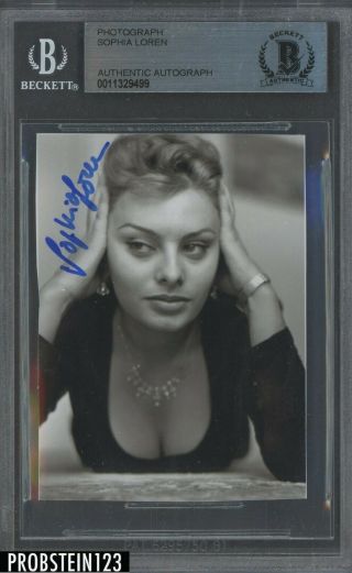 Sophia Loren Actress Model Signed Photo Auto Autograph Bgs Bas
