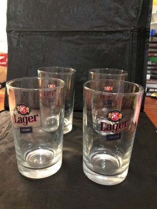 Set Of 4 Ob Oriental Brewing Company South Korean Lager Beer 7 Oz Glass