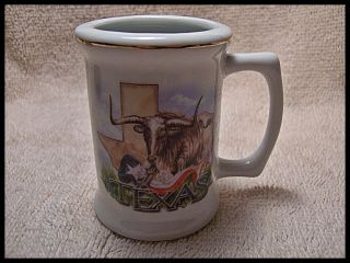 Shot Glass Texas Ceramic Mini Mug Longhorn Houston Cattle Dallas Oil Tex 179