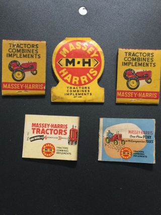 5 Vintage Massey Harris Match Books