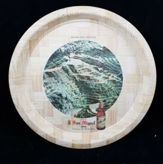 Vintage San Miguel Beer Banawe Rice Terraces 13 Inch Tray Made In Philippines