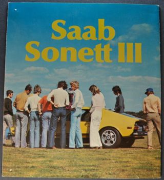 1974 Saab Sonett Iii Sales Brochure Folder 74