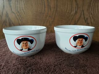 Quaker Oats Oatmeal Bowls Set Of 2 1999 Houston Harvest Cereal Collectible Bowls