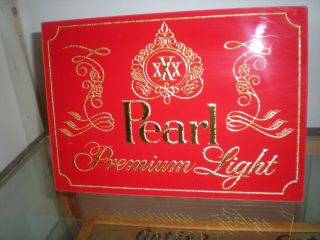 Vintage Pearl Reverse Painted Glass Sign Rog Texas San Antonio Ad Lone Star Jax
