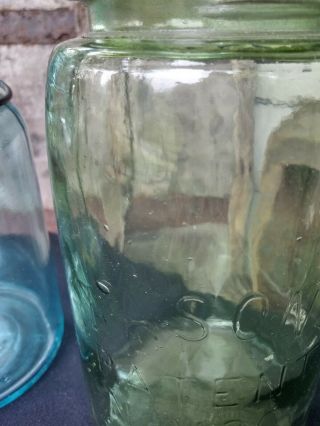 Antique/Vintage BALL IDEAL MASON Fruit Jar PINT Aqua blue green 3