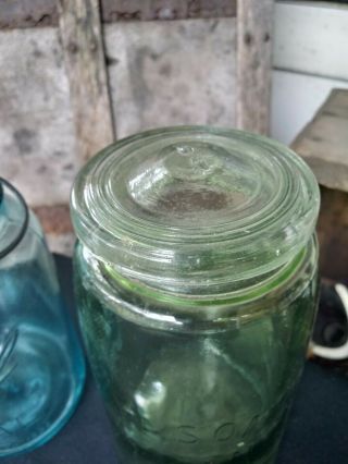 Antique/Vintage BALL IDEAL MASON Fruit Jar PINT Aqua blue green 4