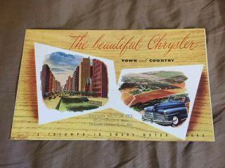 1946 1947 1948 Chrysler Town & Country Color Sales Brochure Prospekt