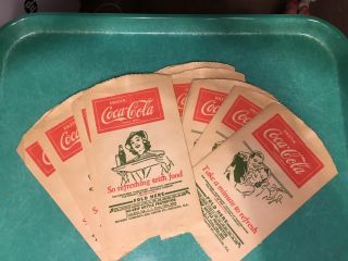 29 Vintage Coca Cola Soda Advertising Bottle No Drip Paper Bags Coke Sign