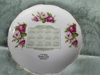 1909 Calendar Plate Krebs Coffee Company Bloominton