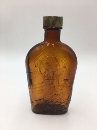 Old Sears And Roebuck Stampede Lotion Bottle Vintage Brown Amber Glass Collector