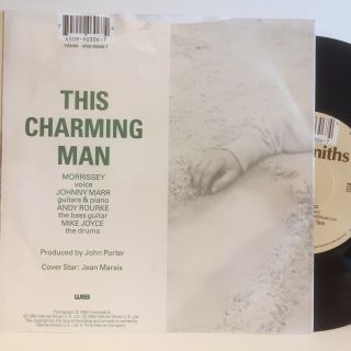 The Smiths This Charming Man WEA 7” Green Text On Sleeve Front & Back Morrissey 2