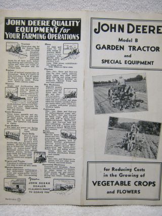 Antique 1935 John Deere Garden Tractor Brochure