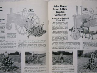 ANTIQUE 1935 JOHN DEERE GARDEN TRACTOR BROCHURE 4