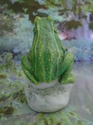 Frog on Rock Home or Garden Resin Figurine 4