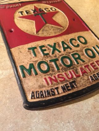 Texaco Sign Solid Metal Antique Style Oil Gas Advertisement Wet Patina Retro F/g
