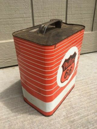 VINTAGE PHILLIPS 66 2 GALLON GAS CAN 2