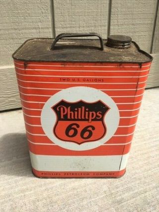 VINTAGE PHILLIPS 66 2 GALLON GAS CAN 3