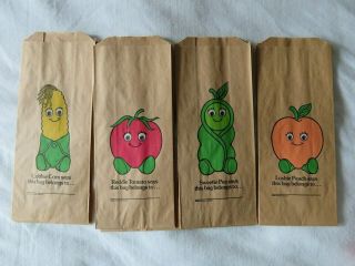 Rare Vintage Del Monte Country Yumkin Paper Lunch Sacks/bags 1984
