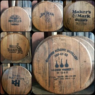 Wild Turkey Kentucky Bourbon Barrel Heads Makers Mark,  Jim Beam,  Knob Creek