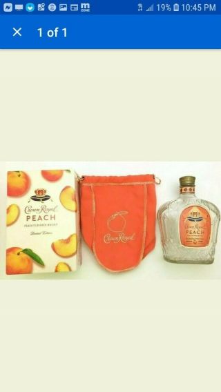Crown Royal Peach Empty Bottle,  Bag & Box 750 Ml Limited Edition