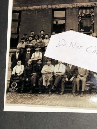 Reprint Rare Photo Schantz Thomas Brewing Beer Workers w Prepro Sign Dayton Ohio 5
