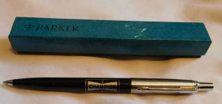Vintage Champion Spark Plugs Toledo Ohio Parker Ball Point Pen Made In Usa Box