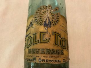 Reisch’S Gold Top Beer Paper Label Bottle,  Springfield Illinois 2