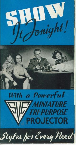 Vintage 1940s Sve Miniature Projector Advertising Piece - Shows 6 Models