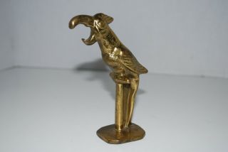 Vintage Brass Parrot On A Perch Bottle Opener Marked