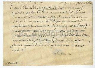 17th Century France - 1668 French Antique Document Id As " Claude Deponcet "