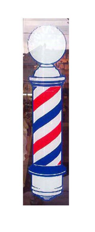 Barber Shop Window Barber Pole Decal 22 " X 5 " Static Cling Vinyl