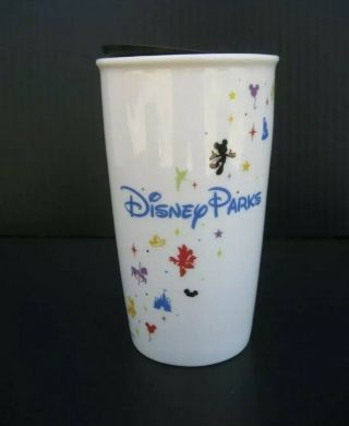 Disney Parks Starbucks Tall Ceramic Tumbler Travel Coffee Mug 12oz.  1st Edition