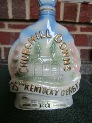 Kentucky Derby Jim Beam Bourbon Decanter - Churchhill Downs Horse Decorated