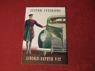 1939 Lincoln Dealer Showroom Sales Brochure Booklet Old Book Fomoco