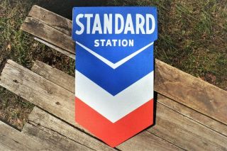 Standard Oil Company Gas Station Tin Metal Sign - Chevron - Gasoline