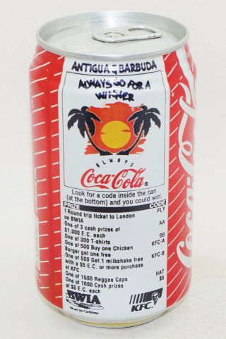 Rare Coca Cola Coke Can From Antigua & Barbuda Empty